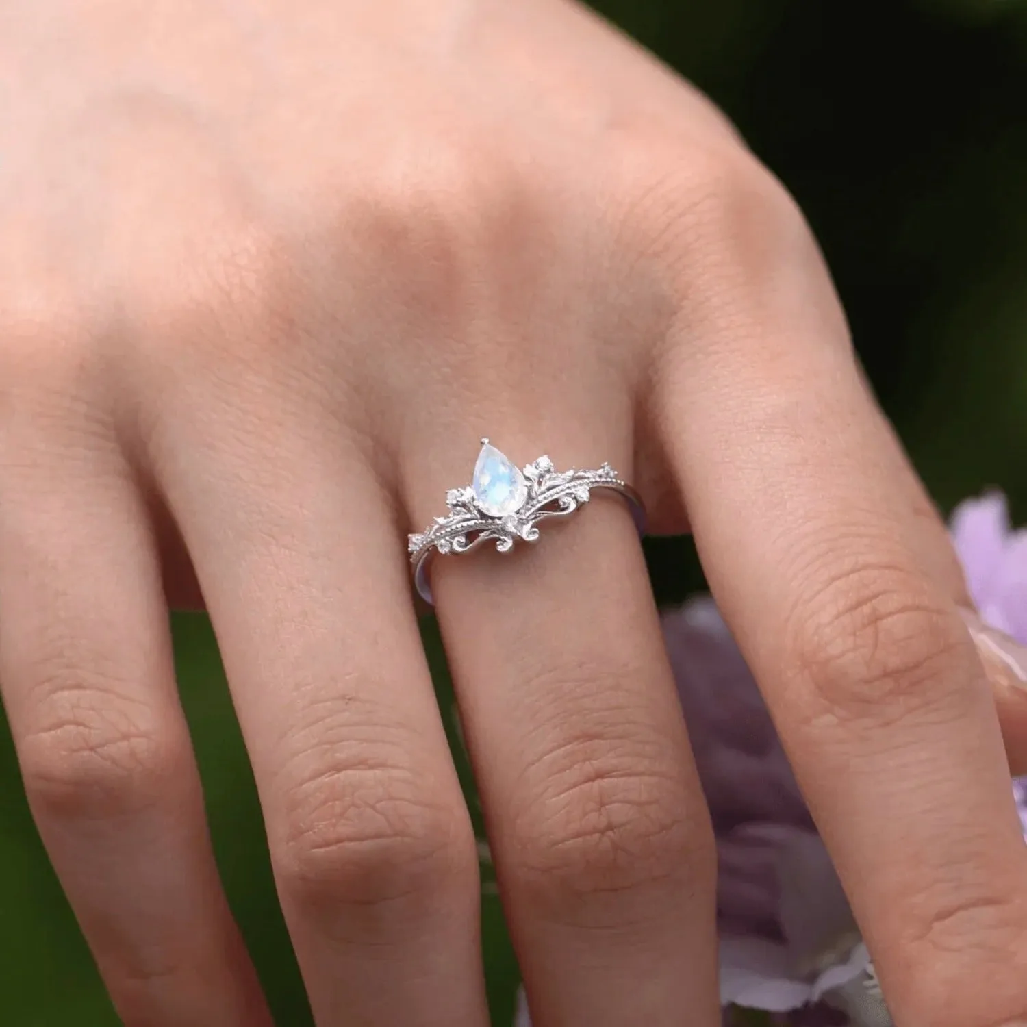 Lotus Moonstone Ring©