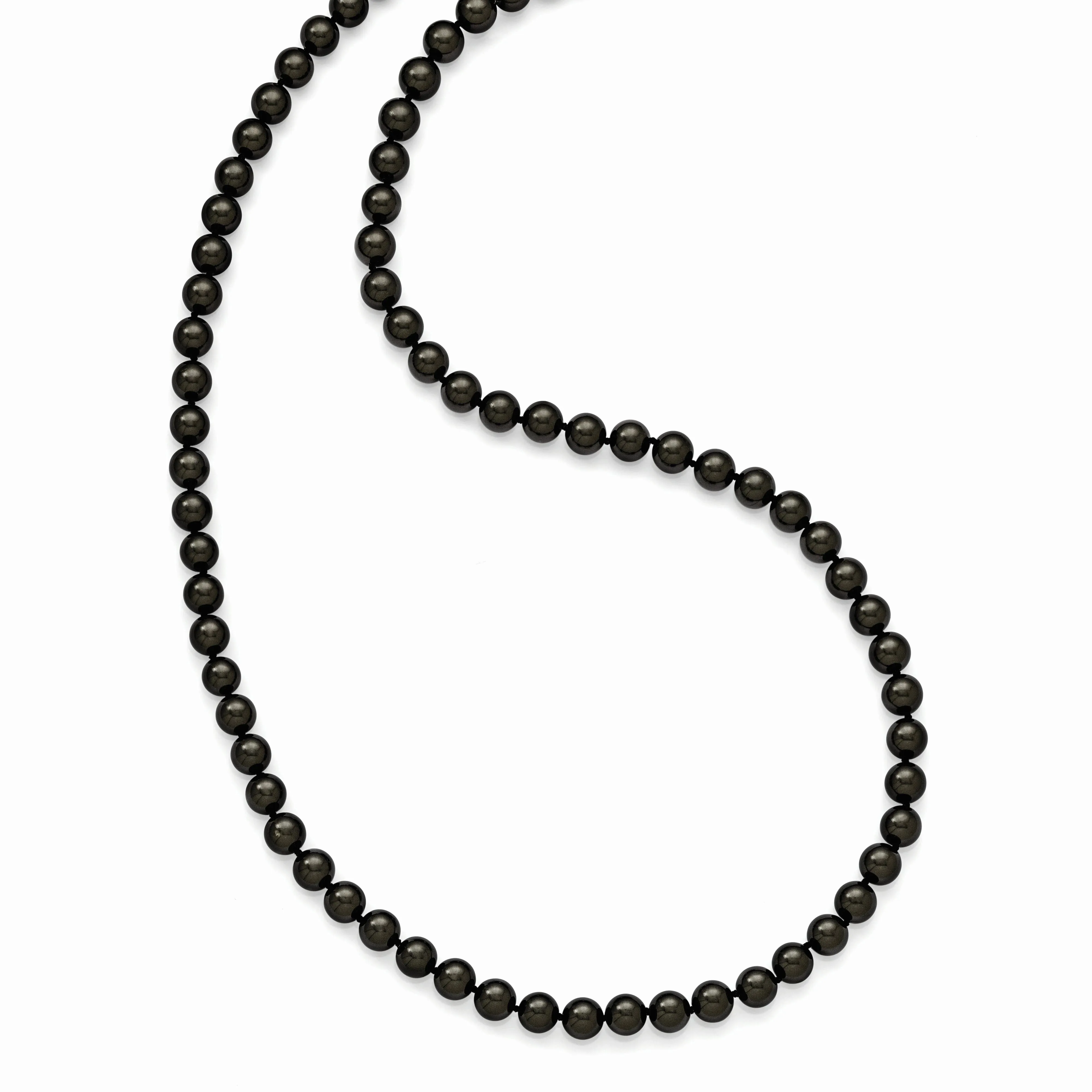 Majestik Black Shell Pearl Slip On Necklace