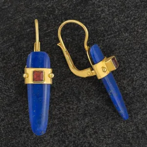 Manhattan Blue Deco Lapis Earrings