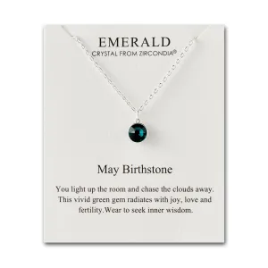 May (Emerald) Birthstone Necklace Created with Zircondia® Crystals