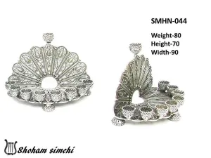 Mini Silver Menorah - Filigree Fan