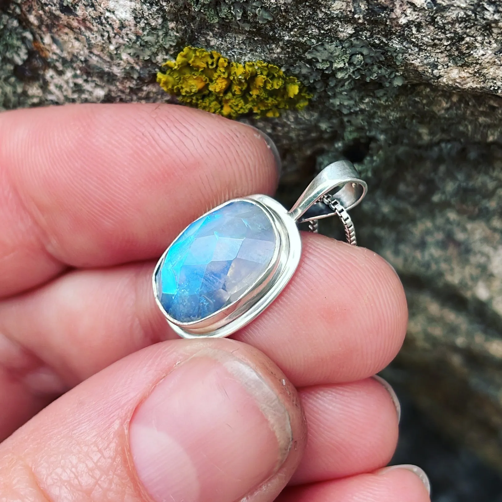 Moonstone and Sterling Silver Pendant