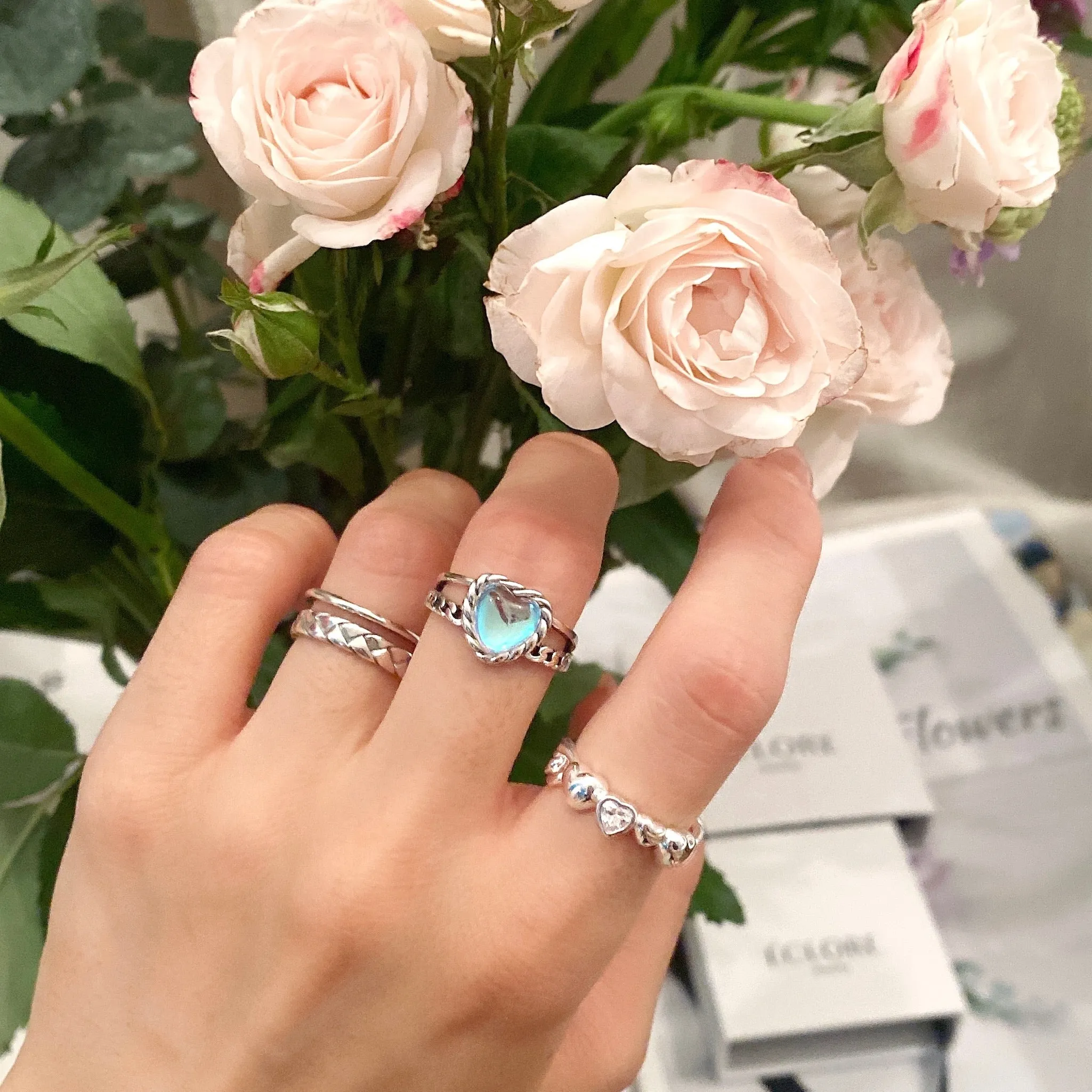 Moonstone Heart Ring