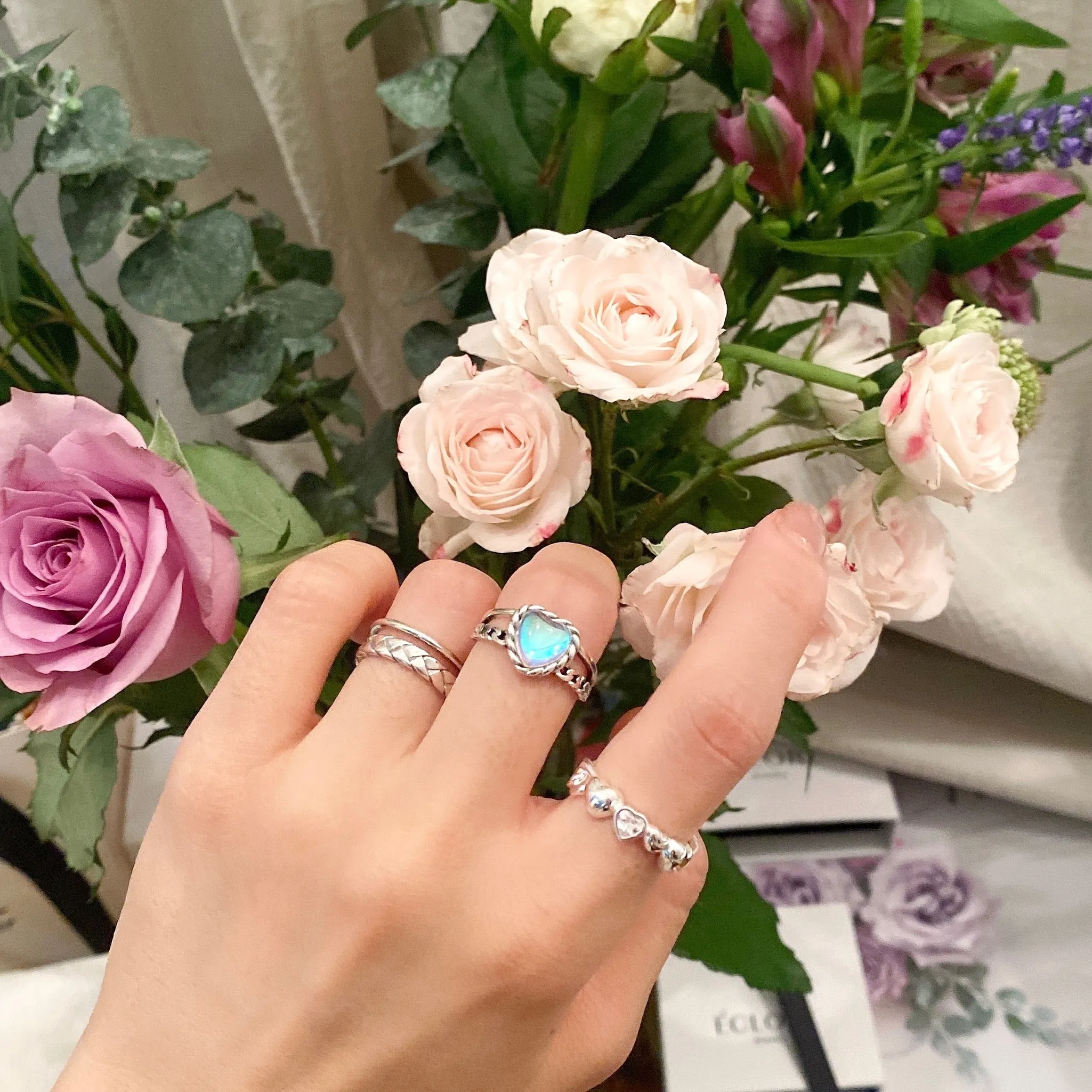 Moonstone Heart Ring