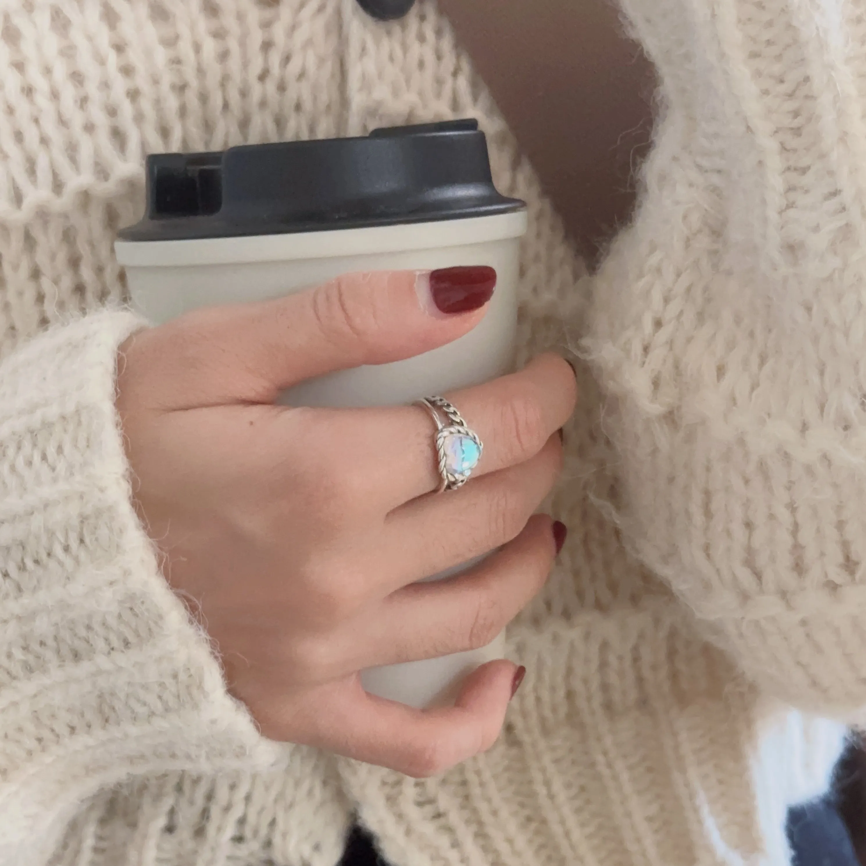 Moonstone Heart Ring