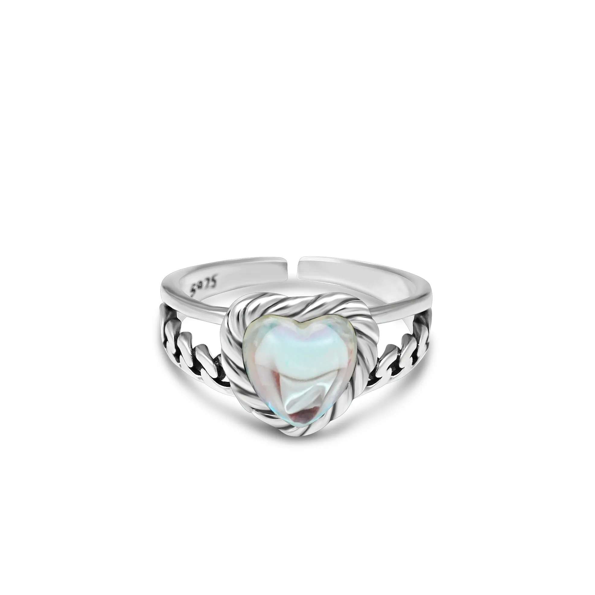 Moonstone Heart Ring