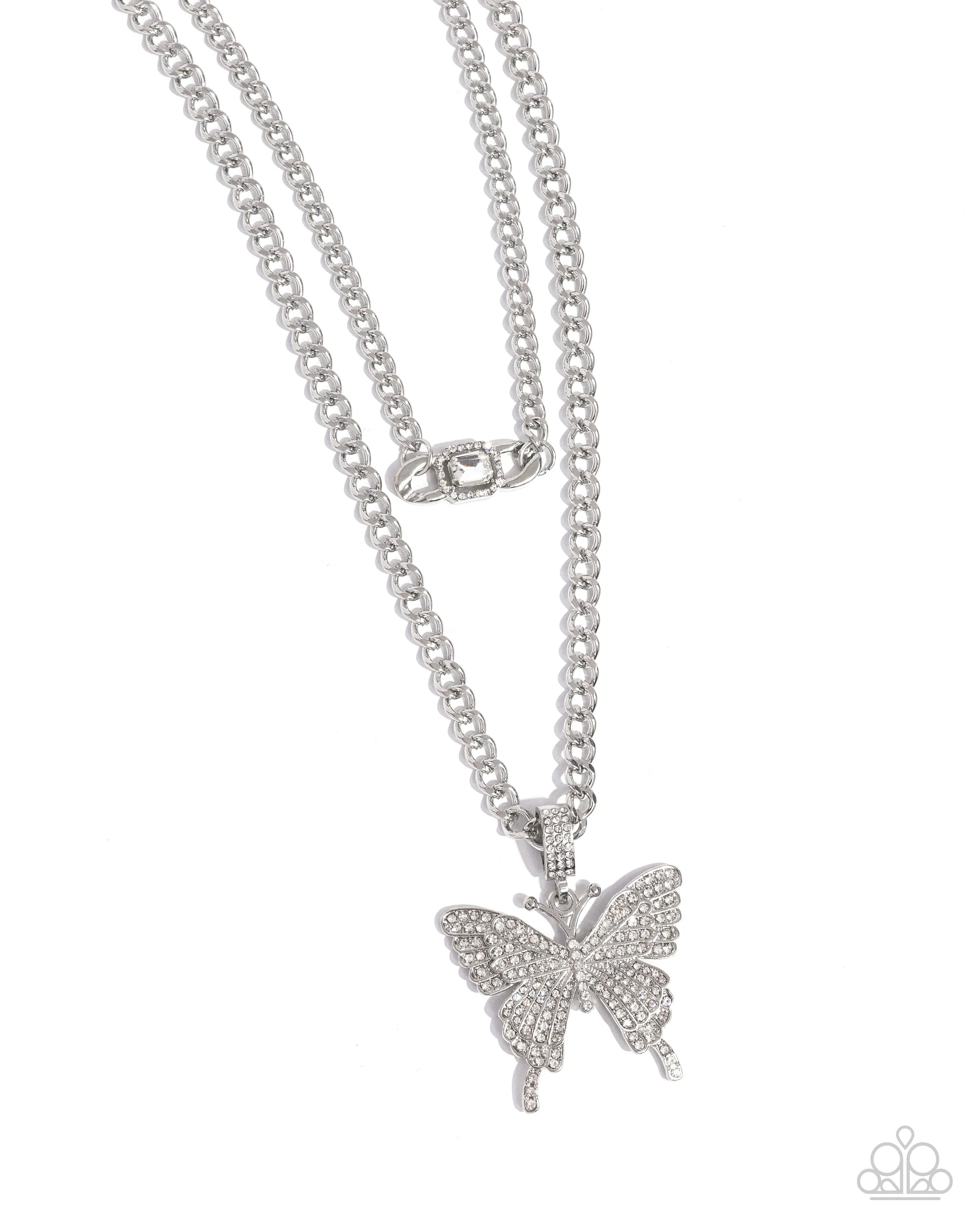 Necklaces Aerial Arrangement - White Butterfly N2454