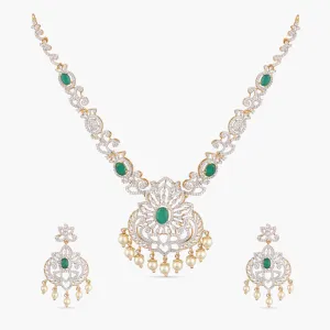 Niraj CZ Silver Necklace Set