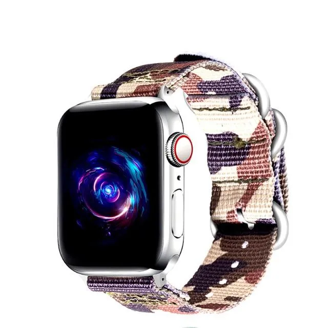 Nylon Belt Series Army Camouflage Sports Bracelet iWatch