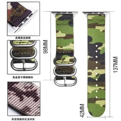 Nylon Belt Series Army Camouflage Sports Bracelet iWatch