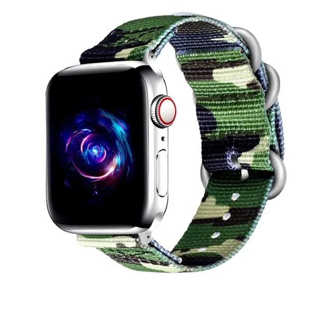 Nylon Belt Series Army Camouflage Sports Bracelet iWatch