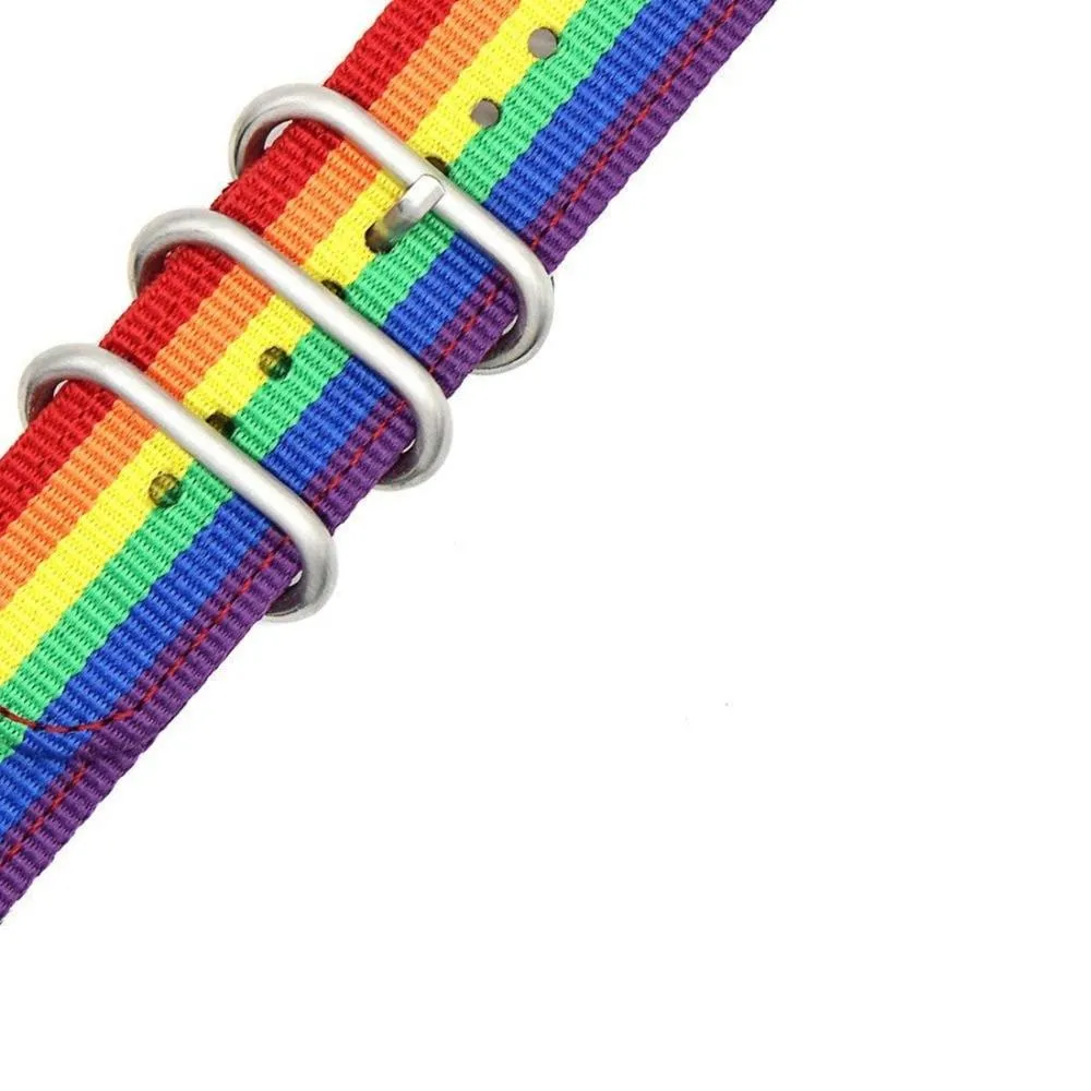 Nylon Strap Series Rainbow Bracelet Woven Black/Silver Adapter