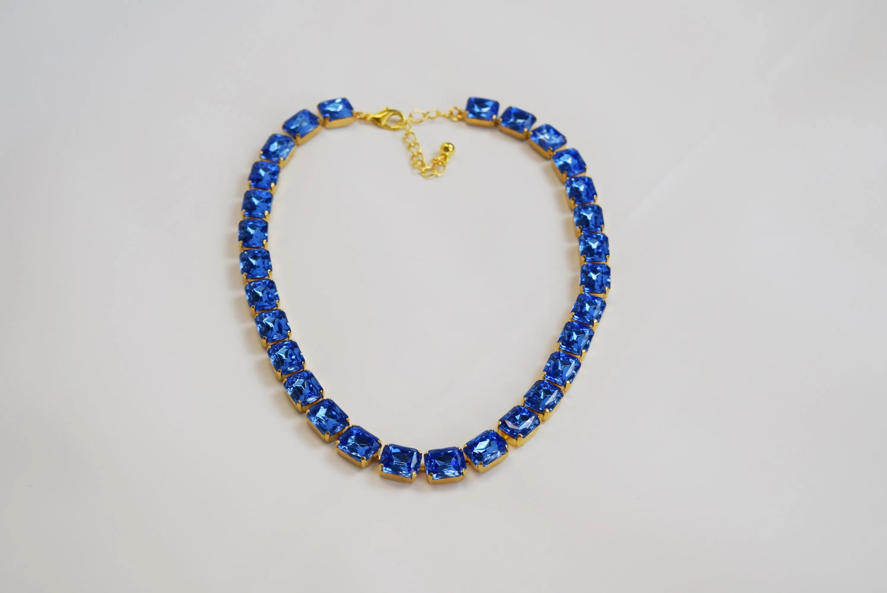 Ocean Blue Collet Necklace - Small Octagon