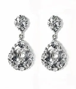 Oval Swarovski Rhinestone Drop Earrings