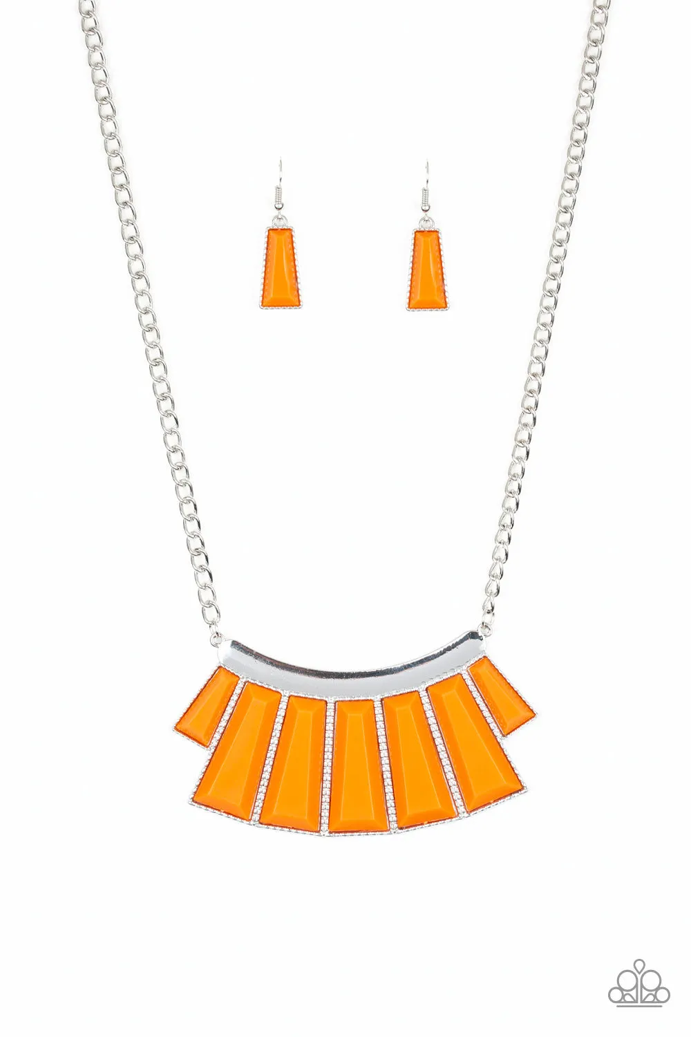 Paparazzi Accessories  - Glamour Goddess #N272 Box 3 - Orange Necklace