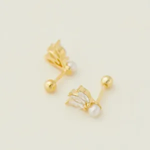 Pearl CZ Stud Gold