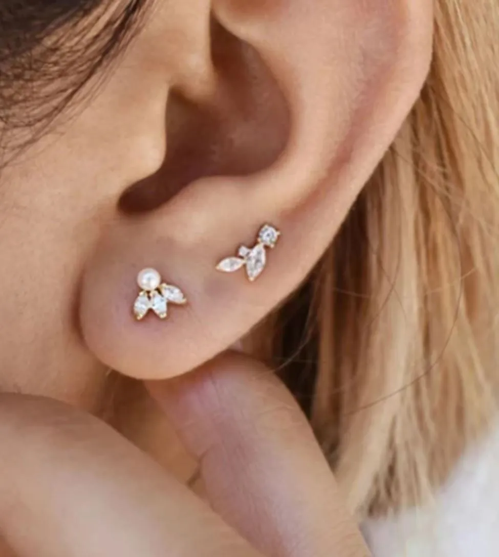 Pearl CZ Stud Gold