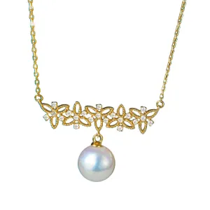 Pearl Floral Drop Necklace