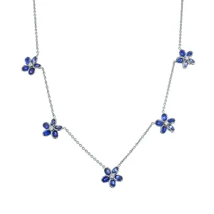 Platinum Sapphire and Diamond Necklace