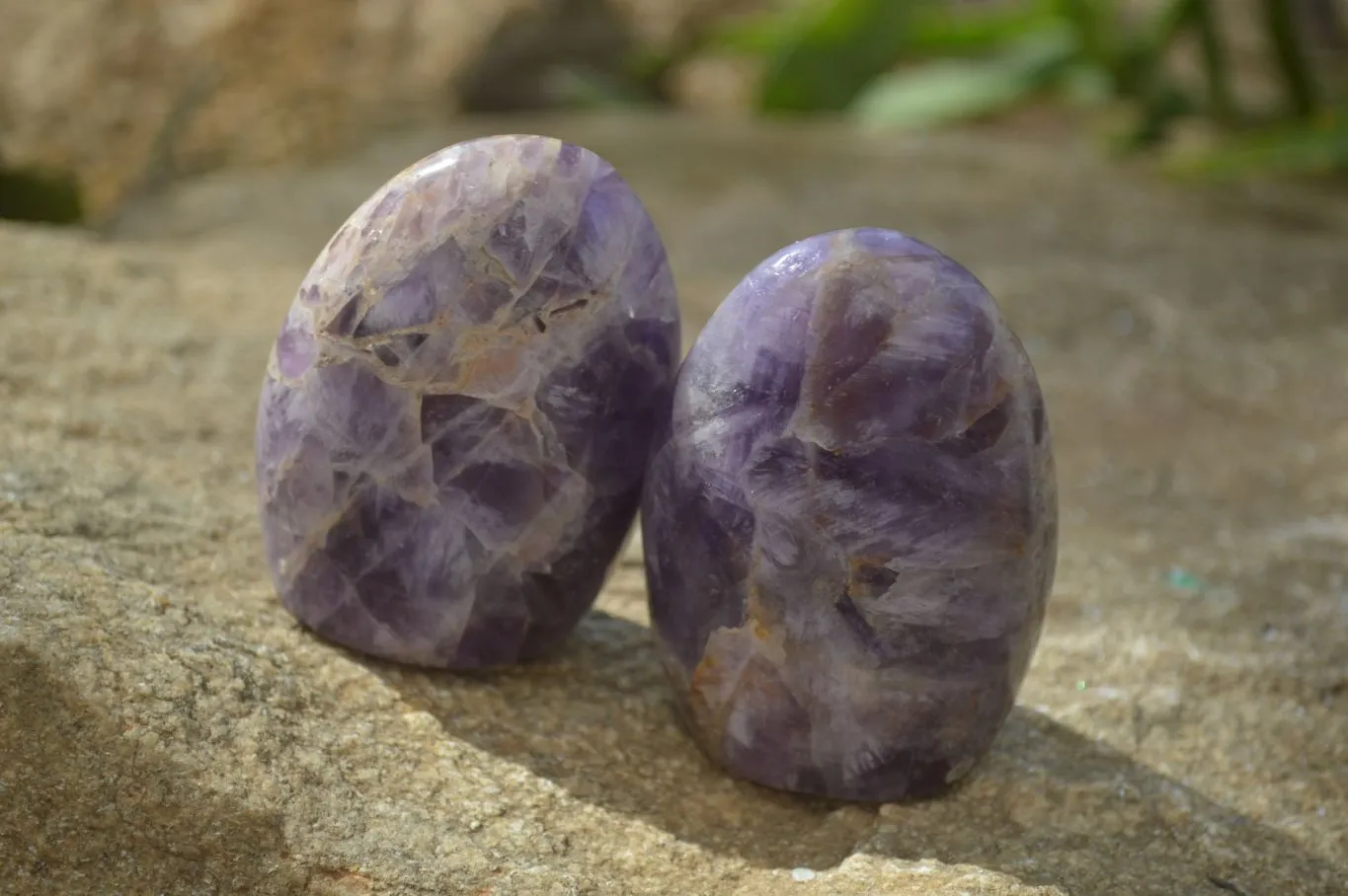 Polished Chevron Amethyst Free Forms x 12 From Madagascar