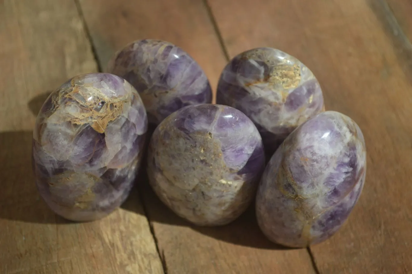 Polished Chevron Amethyst Free Forms x 12 From Madagascar