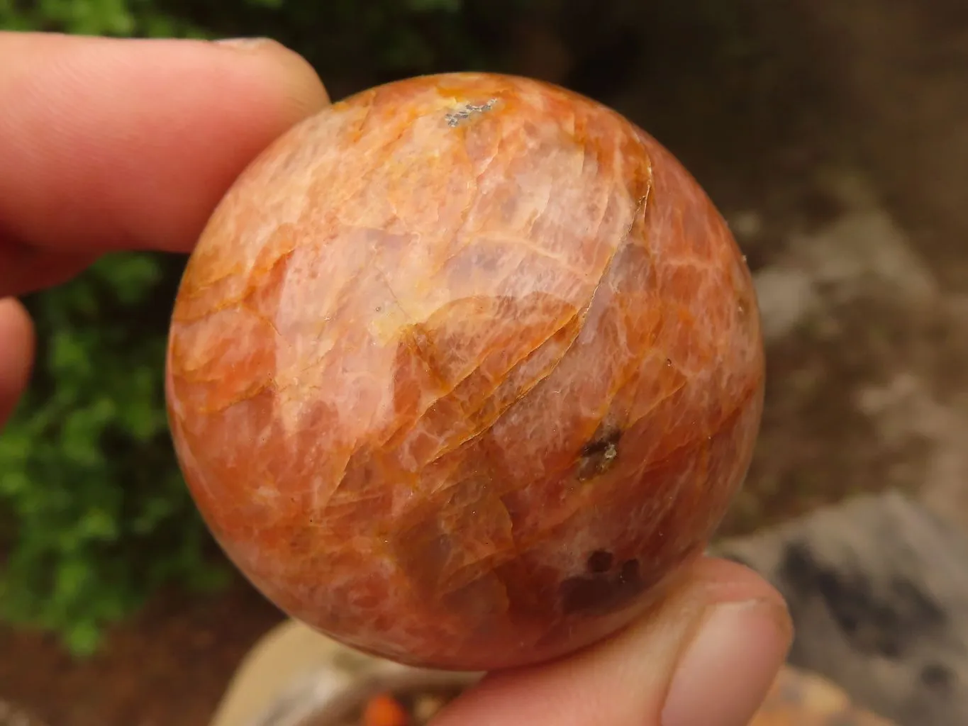 Polished Gorgeous Peach Moonstone Spheres  x 4 From Madagascar