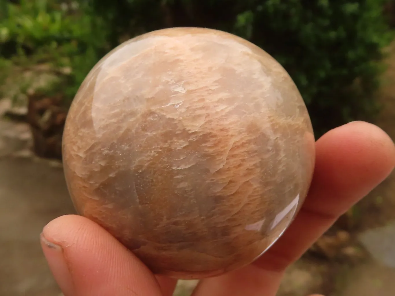 Polished Gorgeous Peach Moonstone Spheres  x 4 From Madagascar