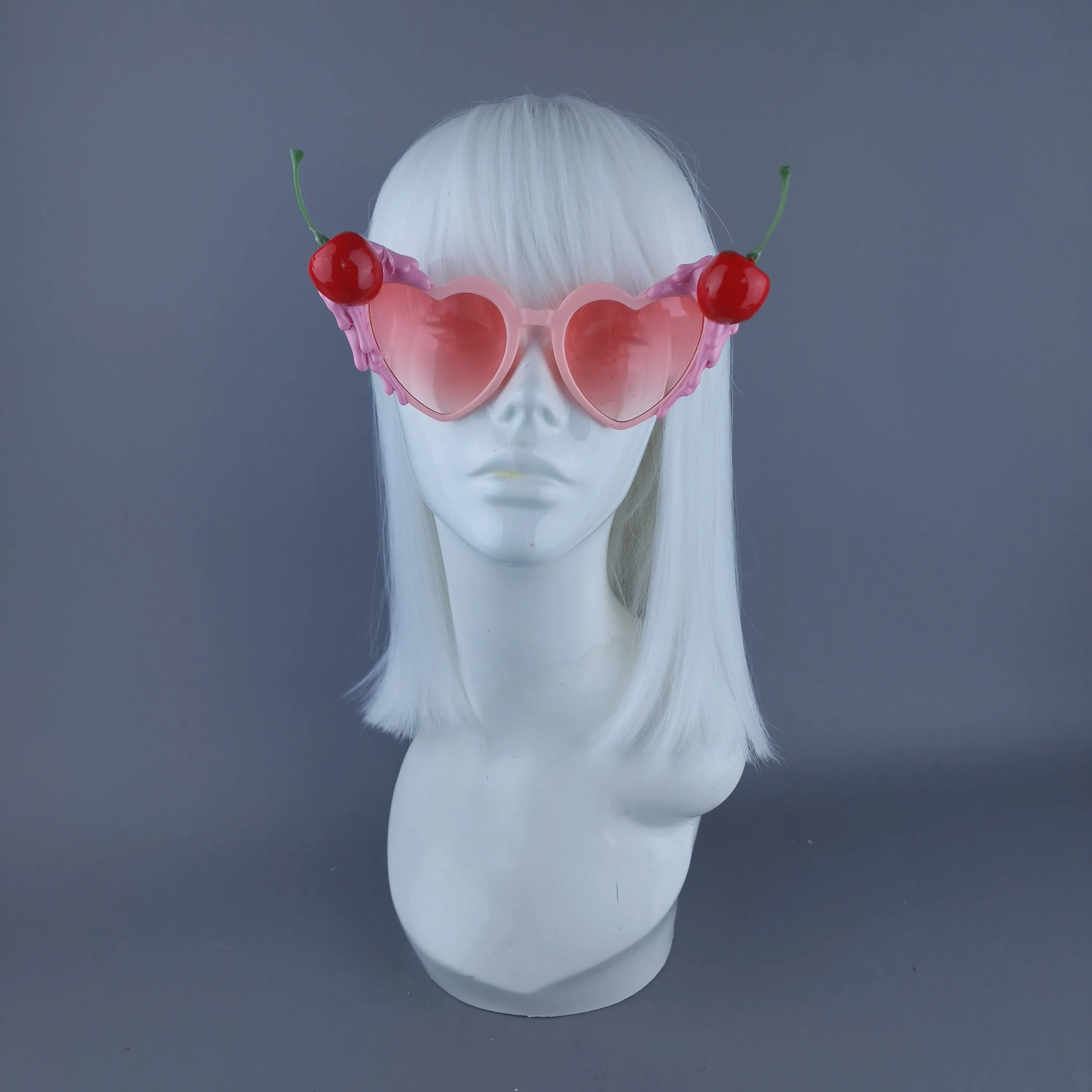 "Sweetie" Pink Cherry Heart Shaped Sunglasses