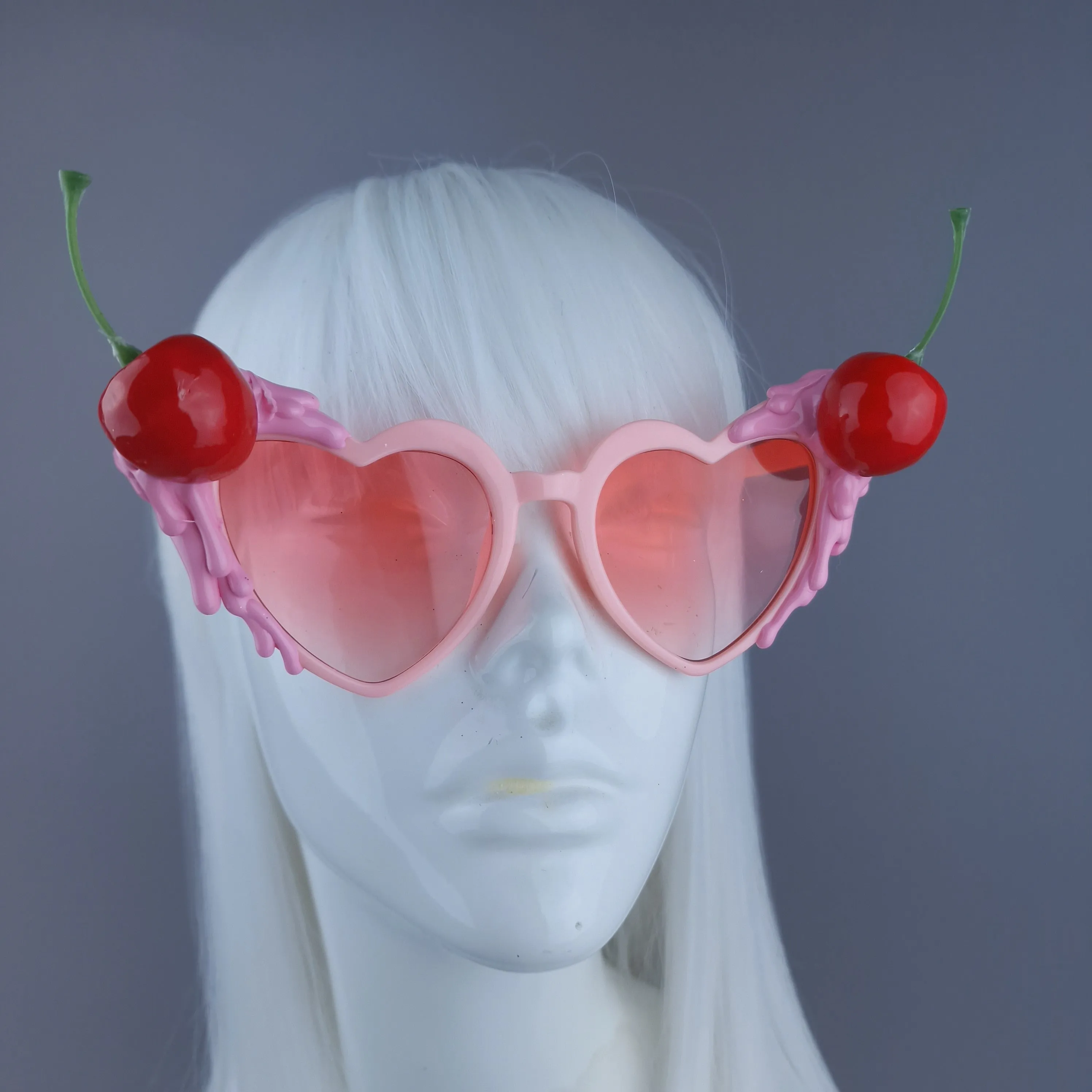 "Sweetie" Pink Cherry Heart Shaped Sunglasses