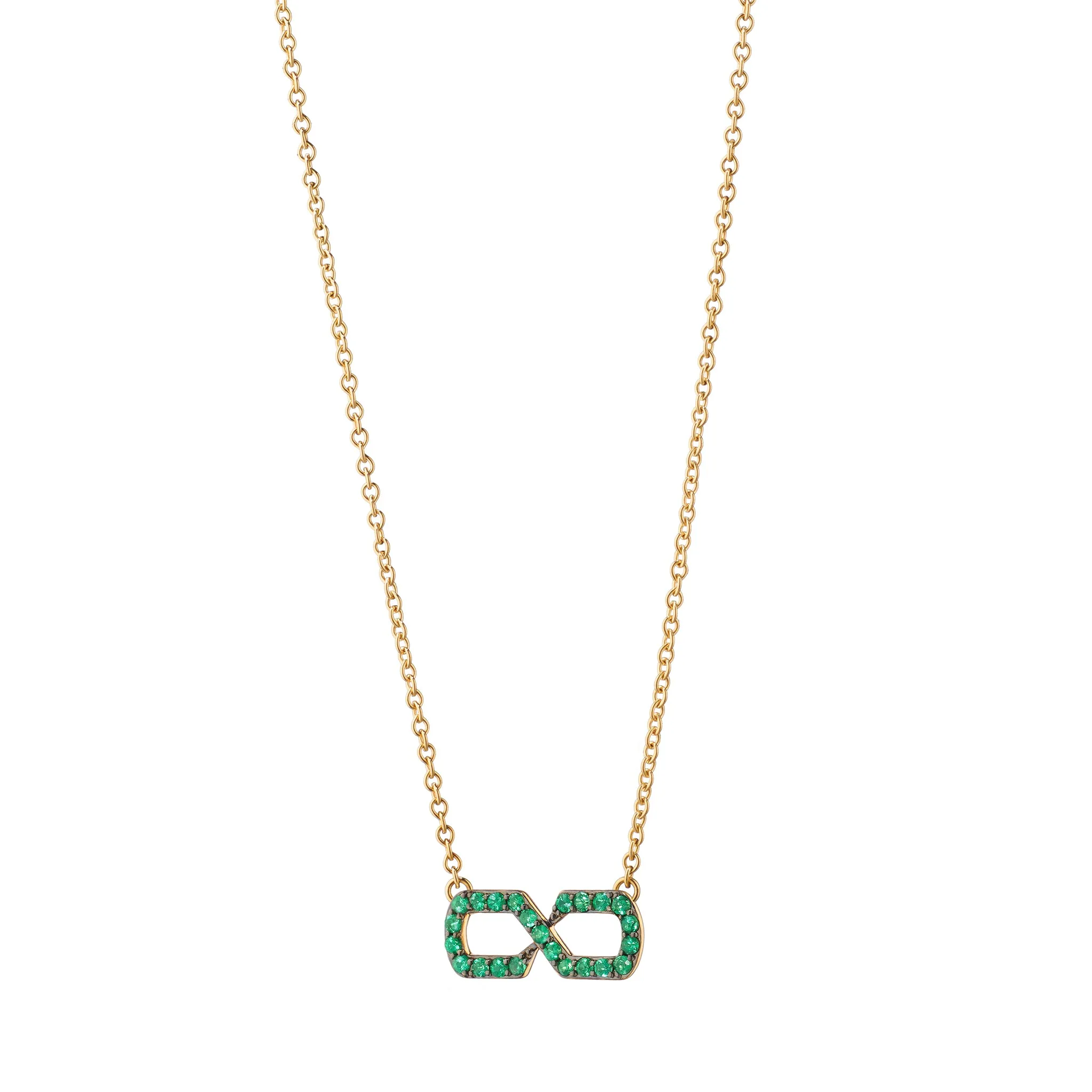 "The Symbol" Emerald Infinity Necklace