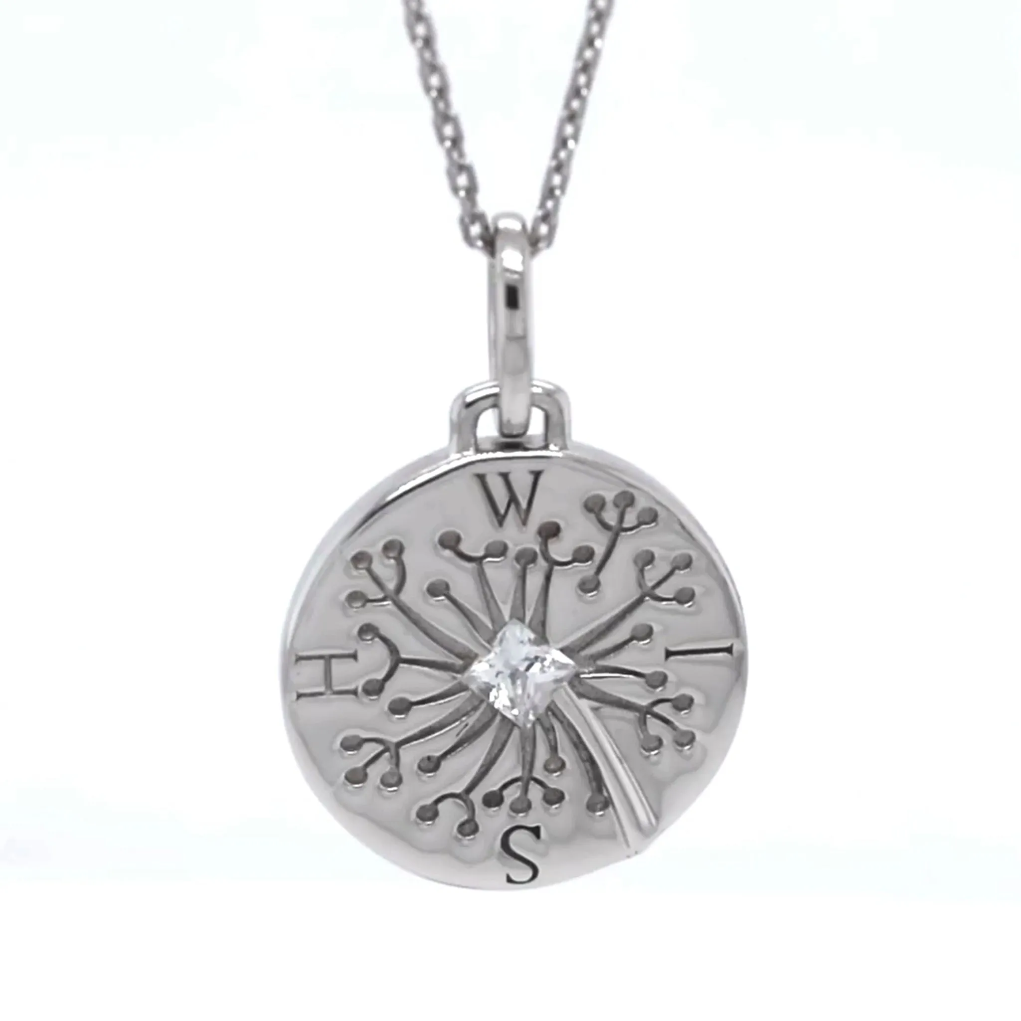 "Wish" Dandelion Sterling Silver Intaglio Charm