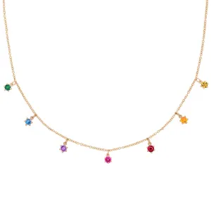 Rainbow Chakra Fringe Necklace