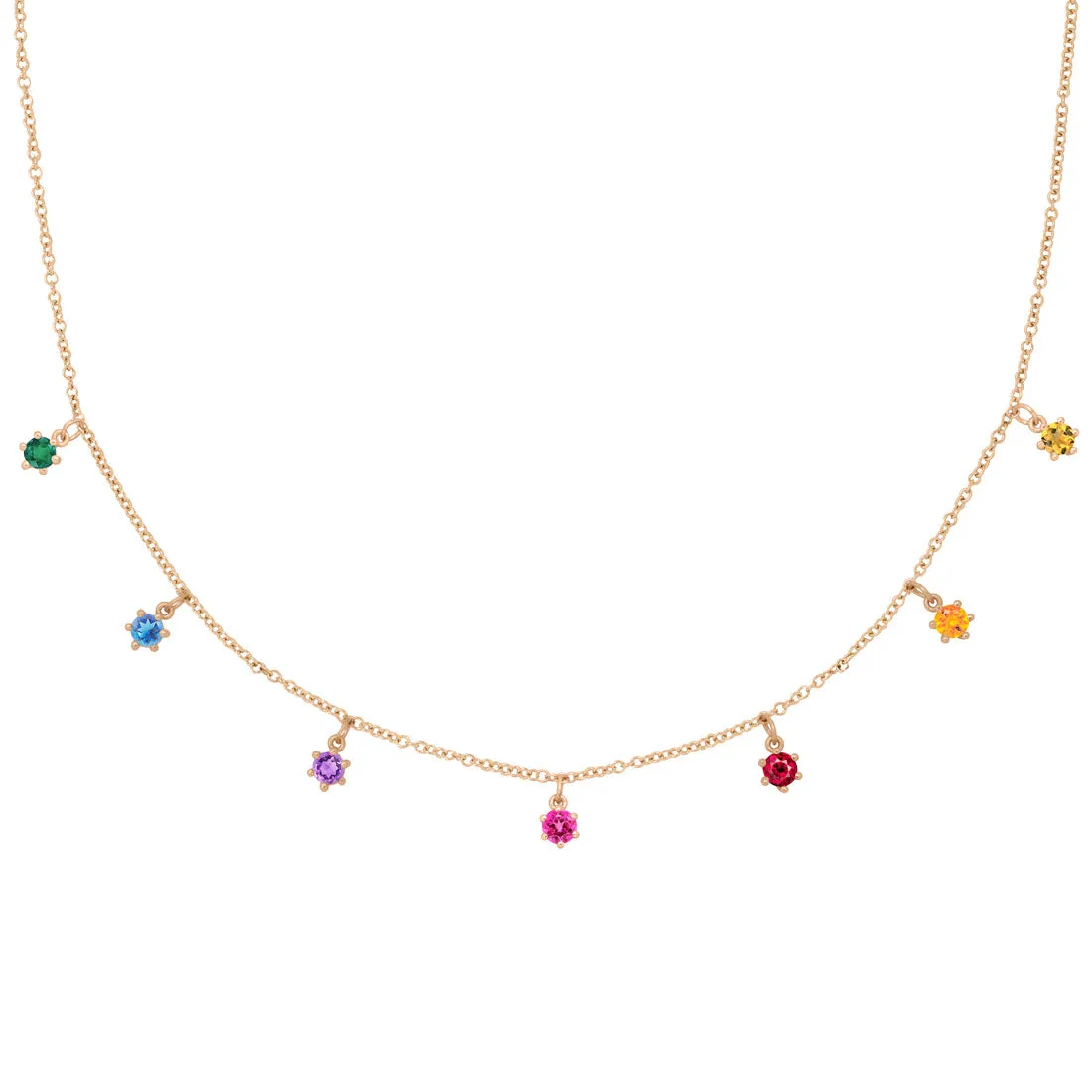 Rainbow Chakra Fringe Necklace