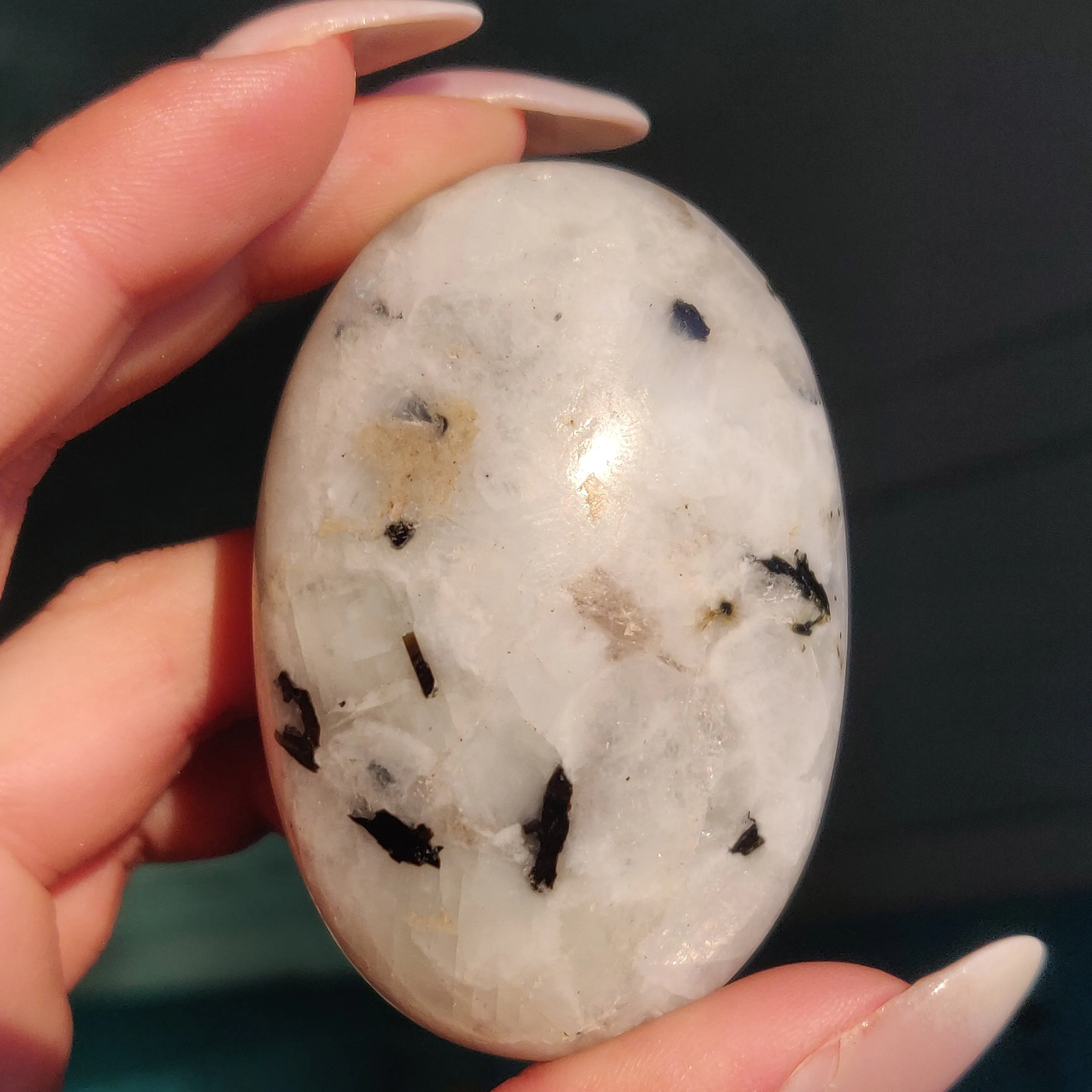 Rainbow Moonstone Palm Stone (#12)