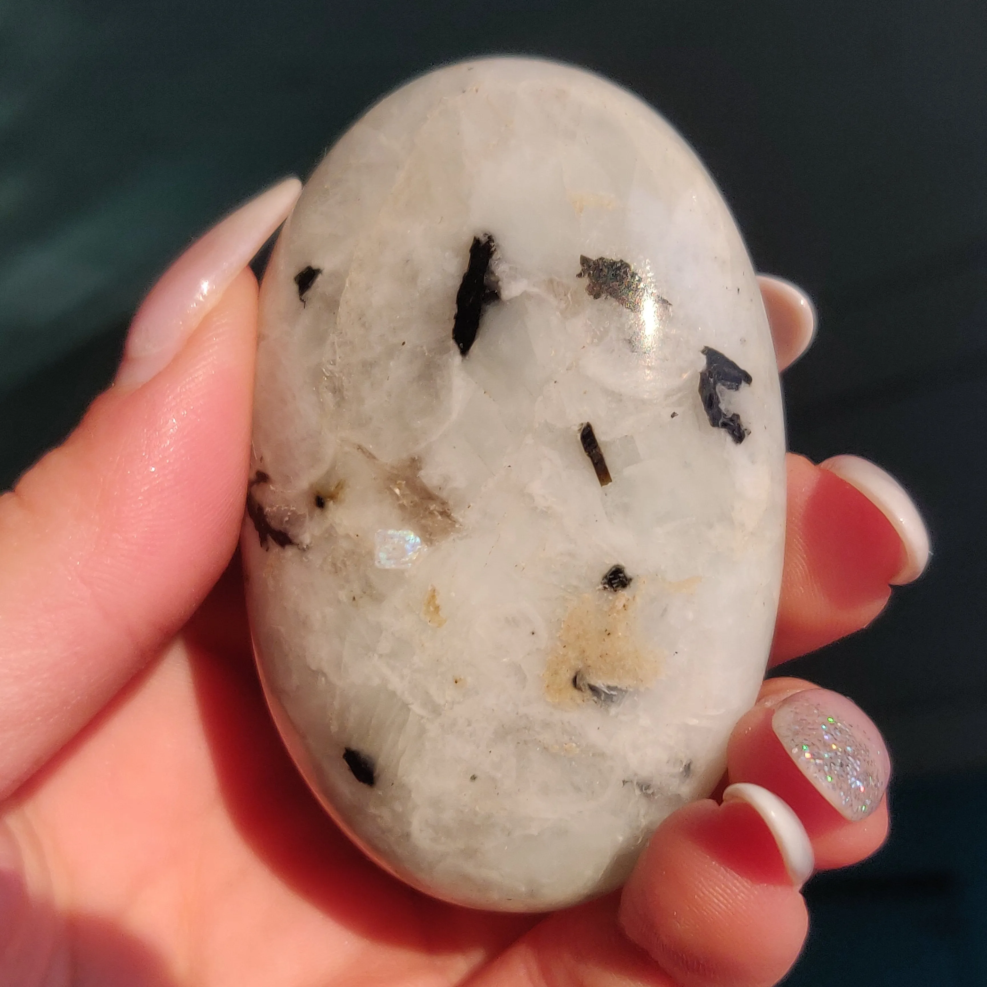 Rainbow Moonstone Palm Stone (#12)