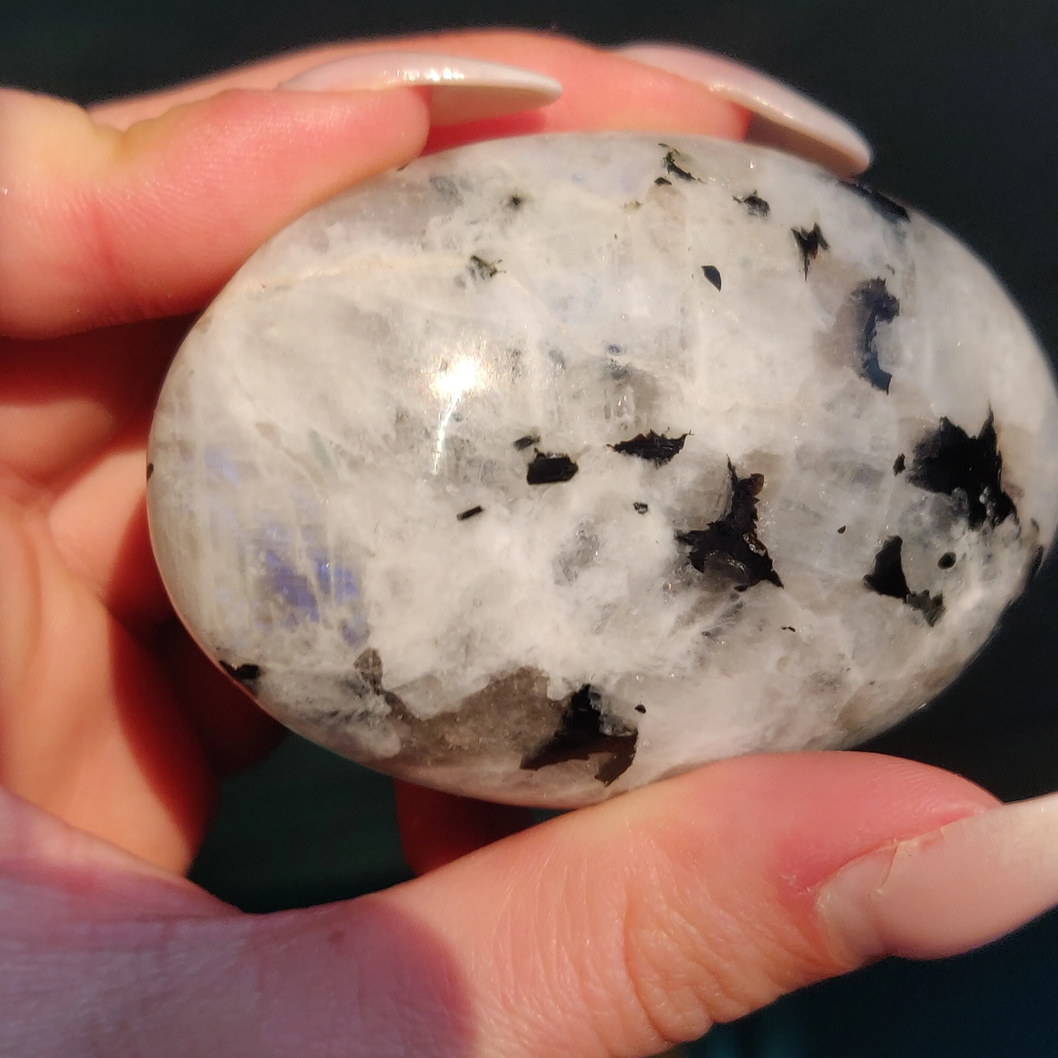 Rainbow Moonstone Palm Stone (#9)