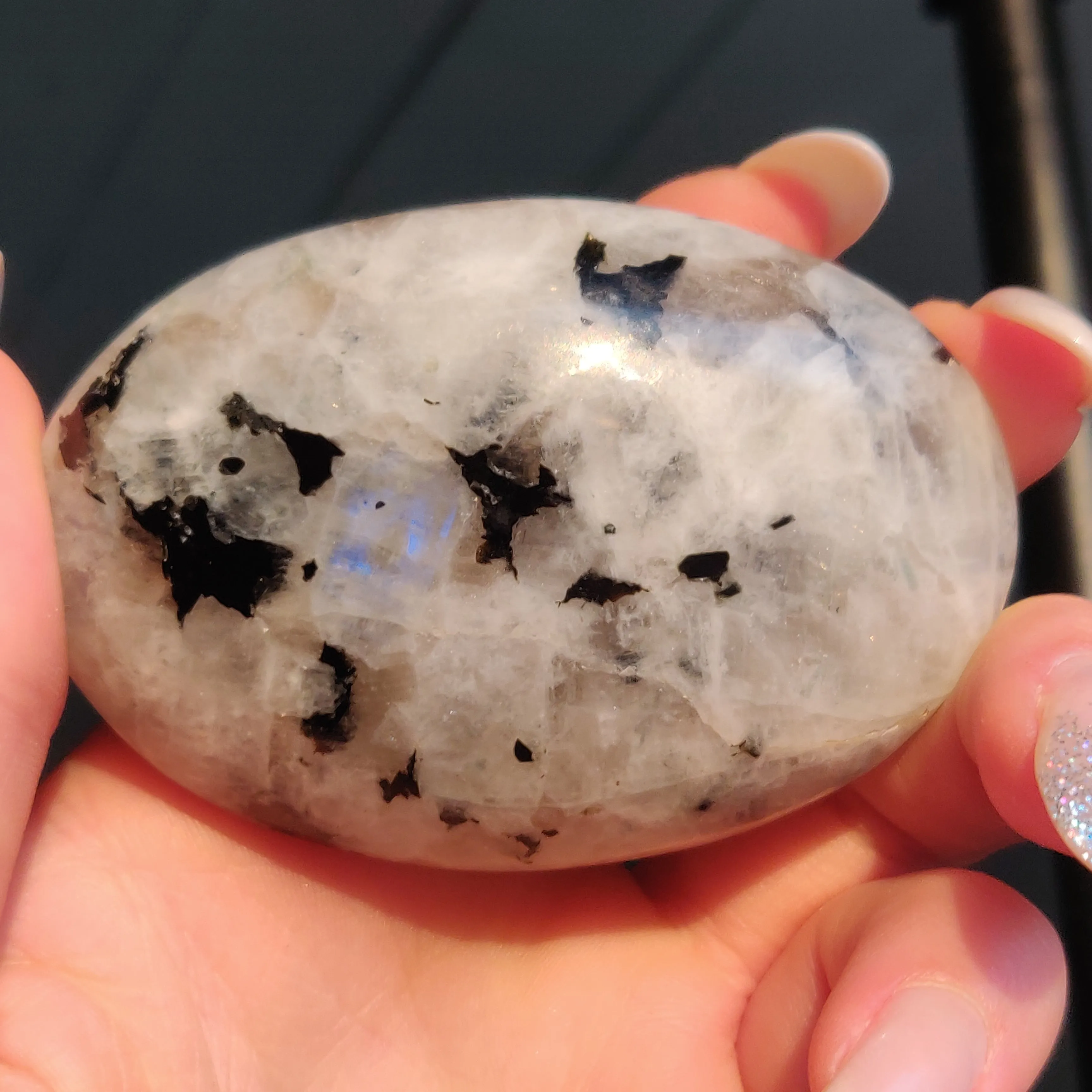 Rainbow Moonstone Palm Stone (#9)