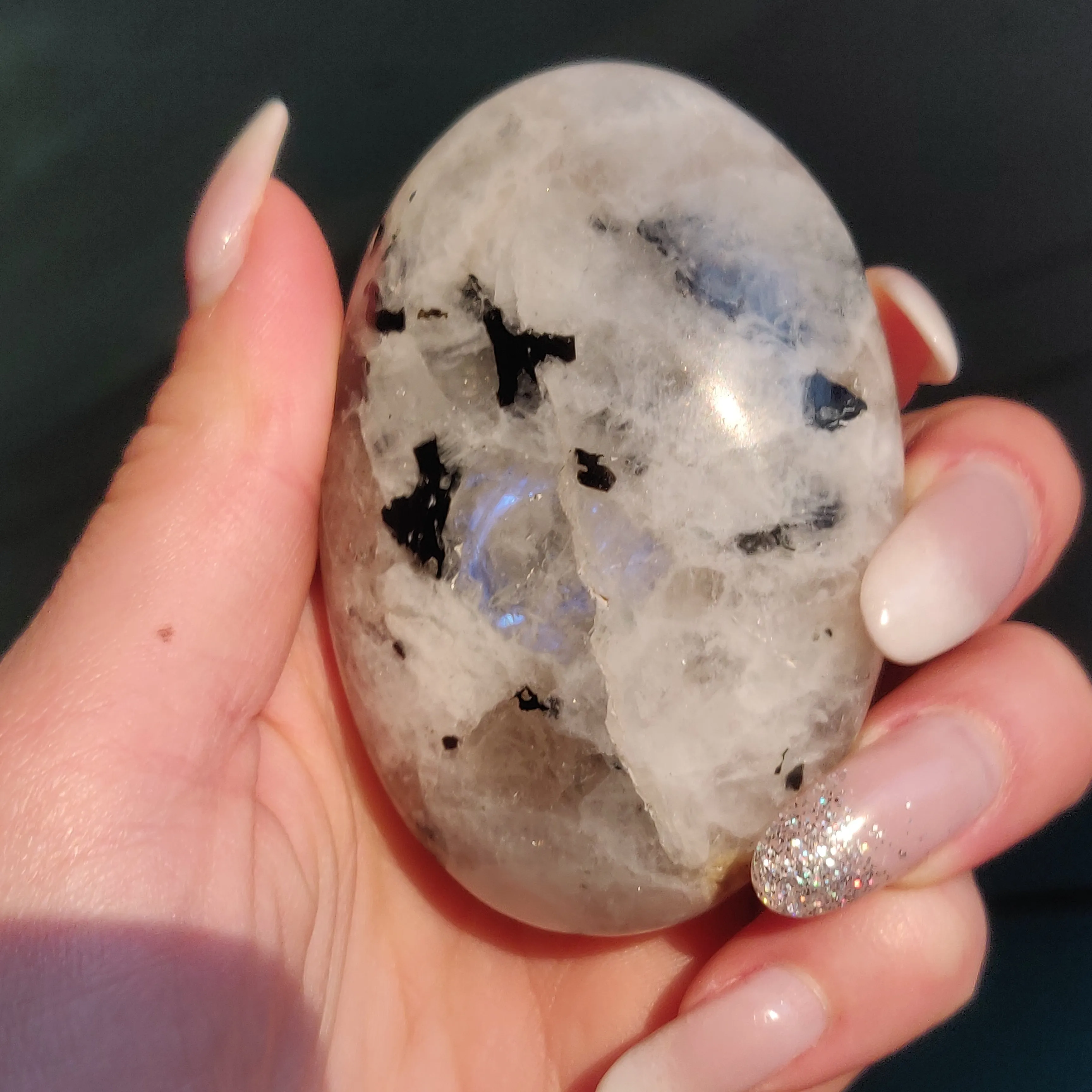 Rainbow Moonstone Palm Stone (#9)