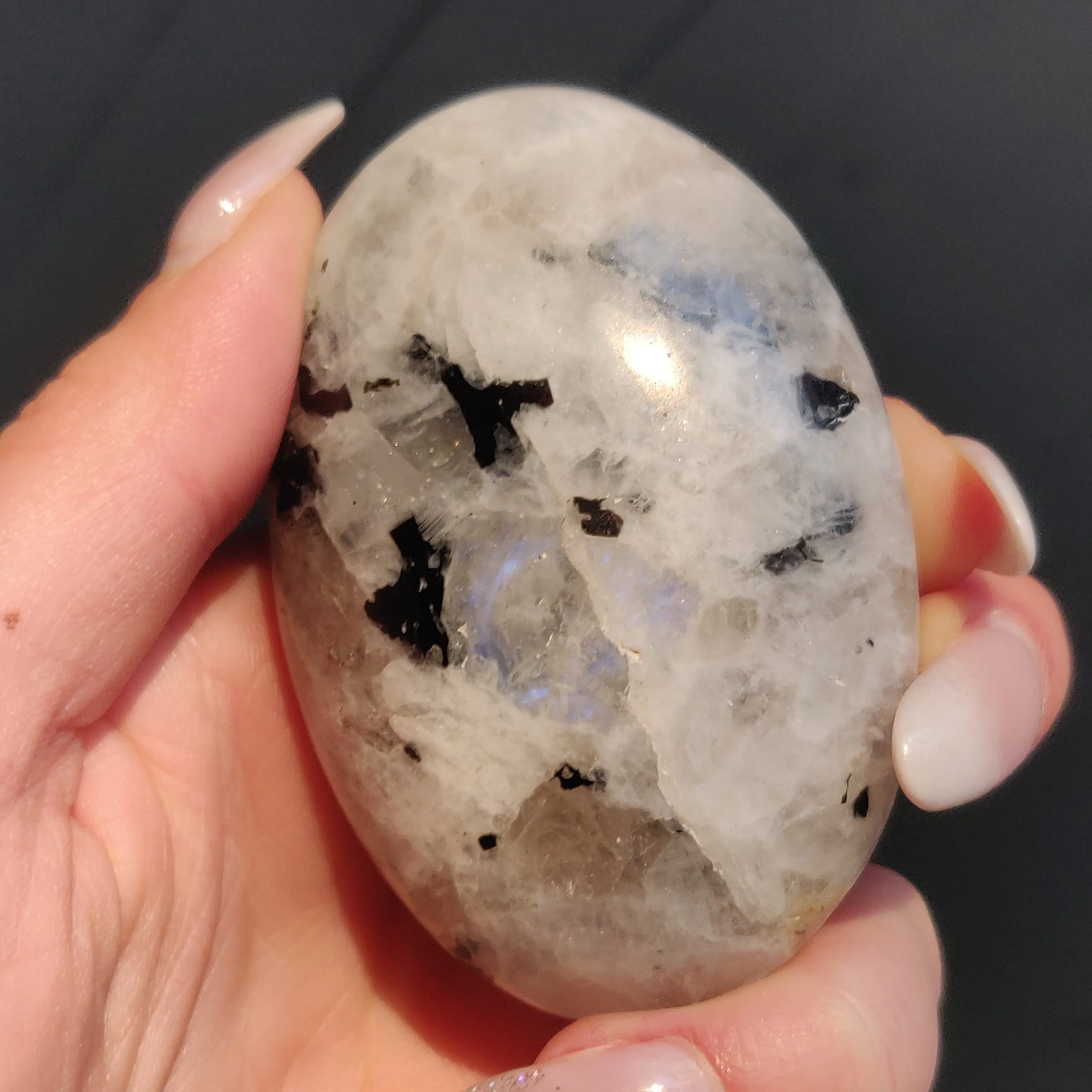 Rainbow Moonstone Palm Stone (#9)