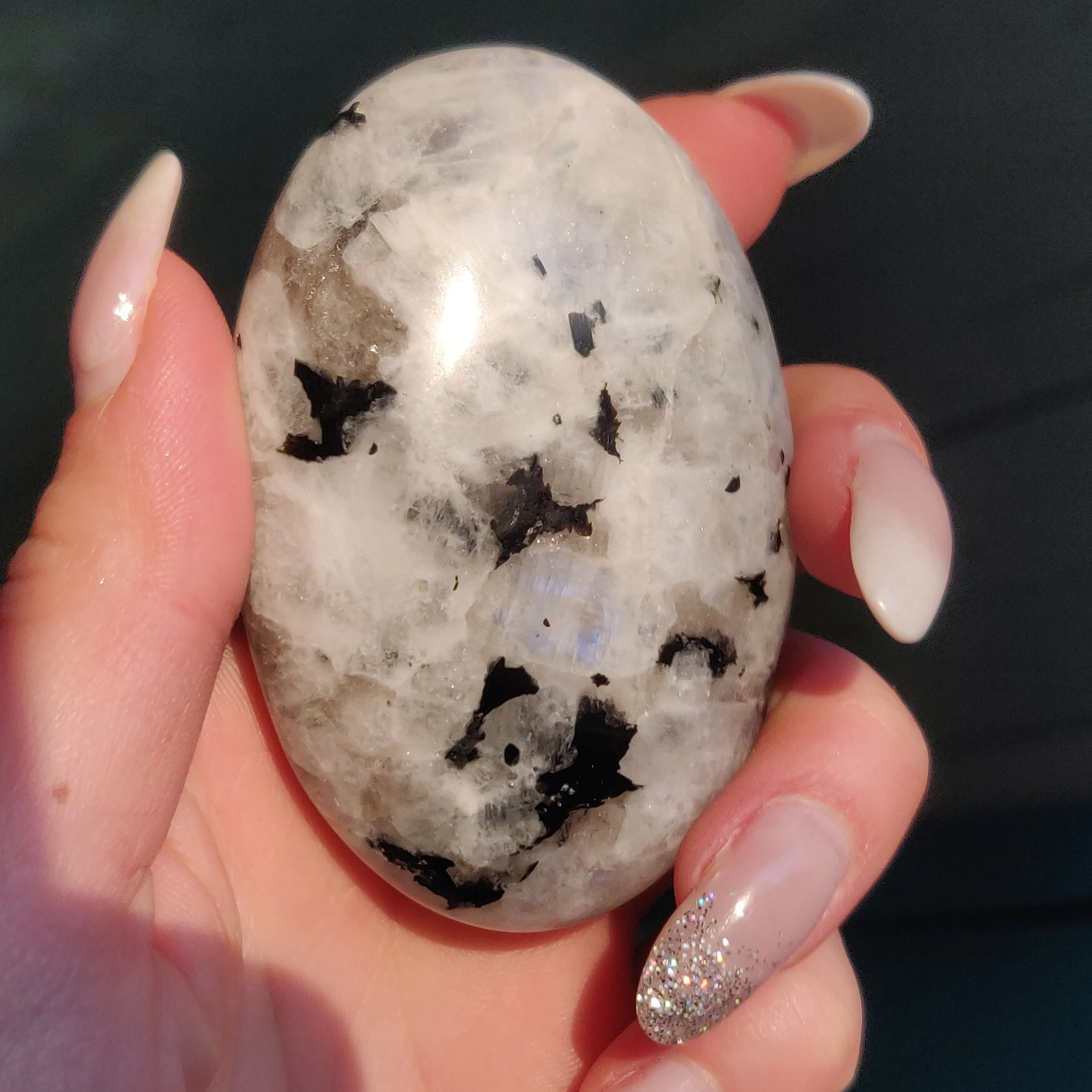 Rainbow Moonstone Palm Stone (#9)