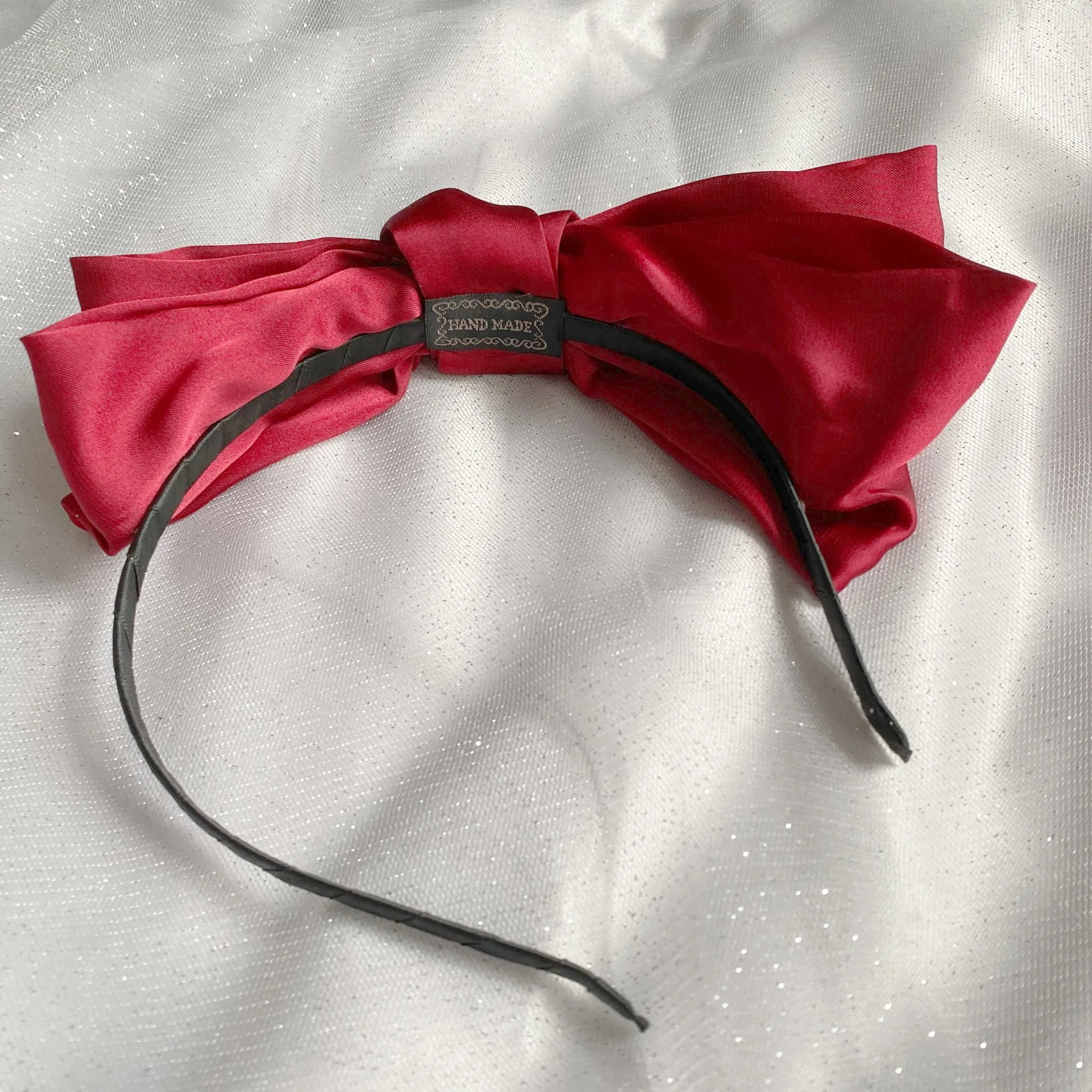 Red Bow Headband Red Fascinator Hair Band