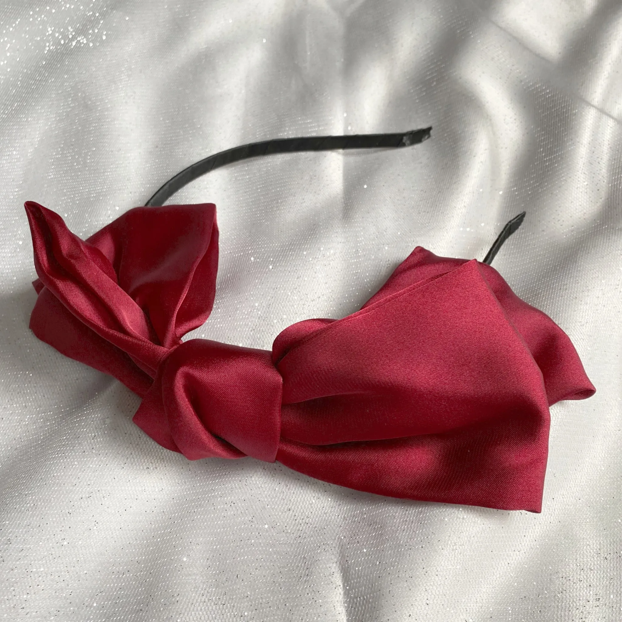 Red Bow Headband Red Fascinator Hair Band