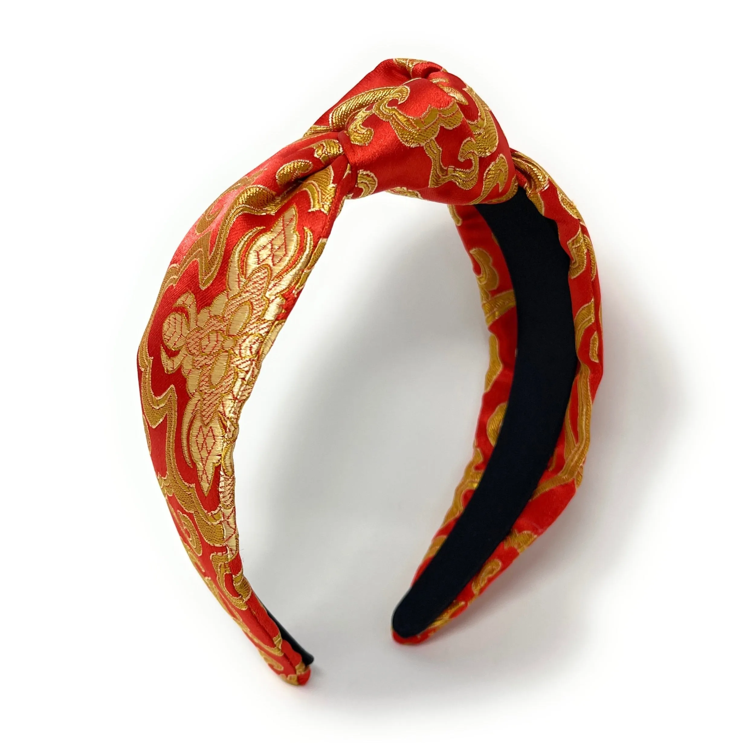 Red Gold Oriental Knot Headband