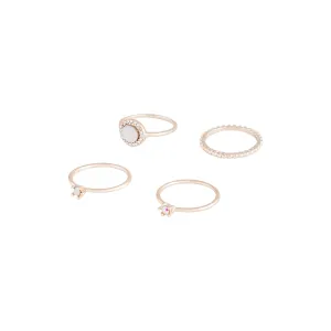 Rose Gold Round Stone Multi Ring