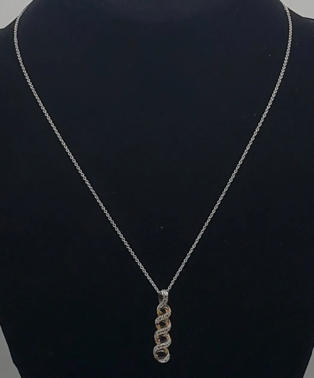 Ross-Simons - Blue Sapphire and Diamond Gold Tone Sterling Silver Pendant on Chain Necklace - 18"