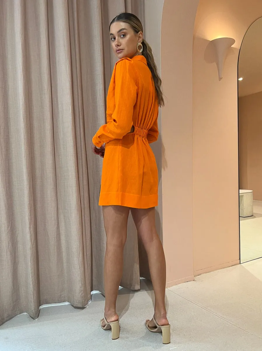 Rumer Enigma Shirt Dress in Orange