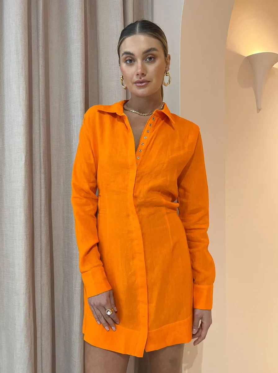 Rumer Enigma Shirt Dress in Orange