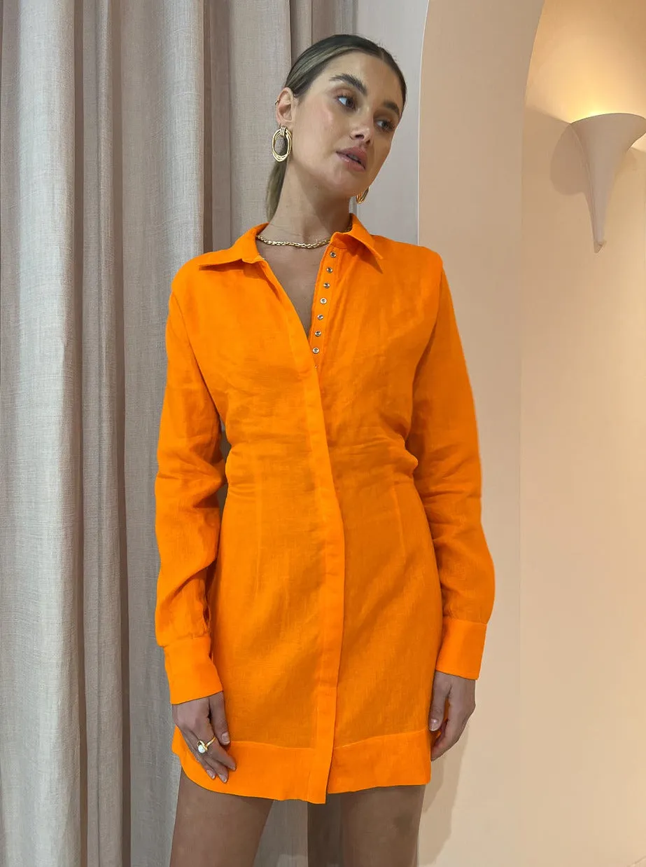 Rumer Enigma Shirt Dress in Orange