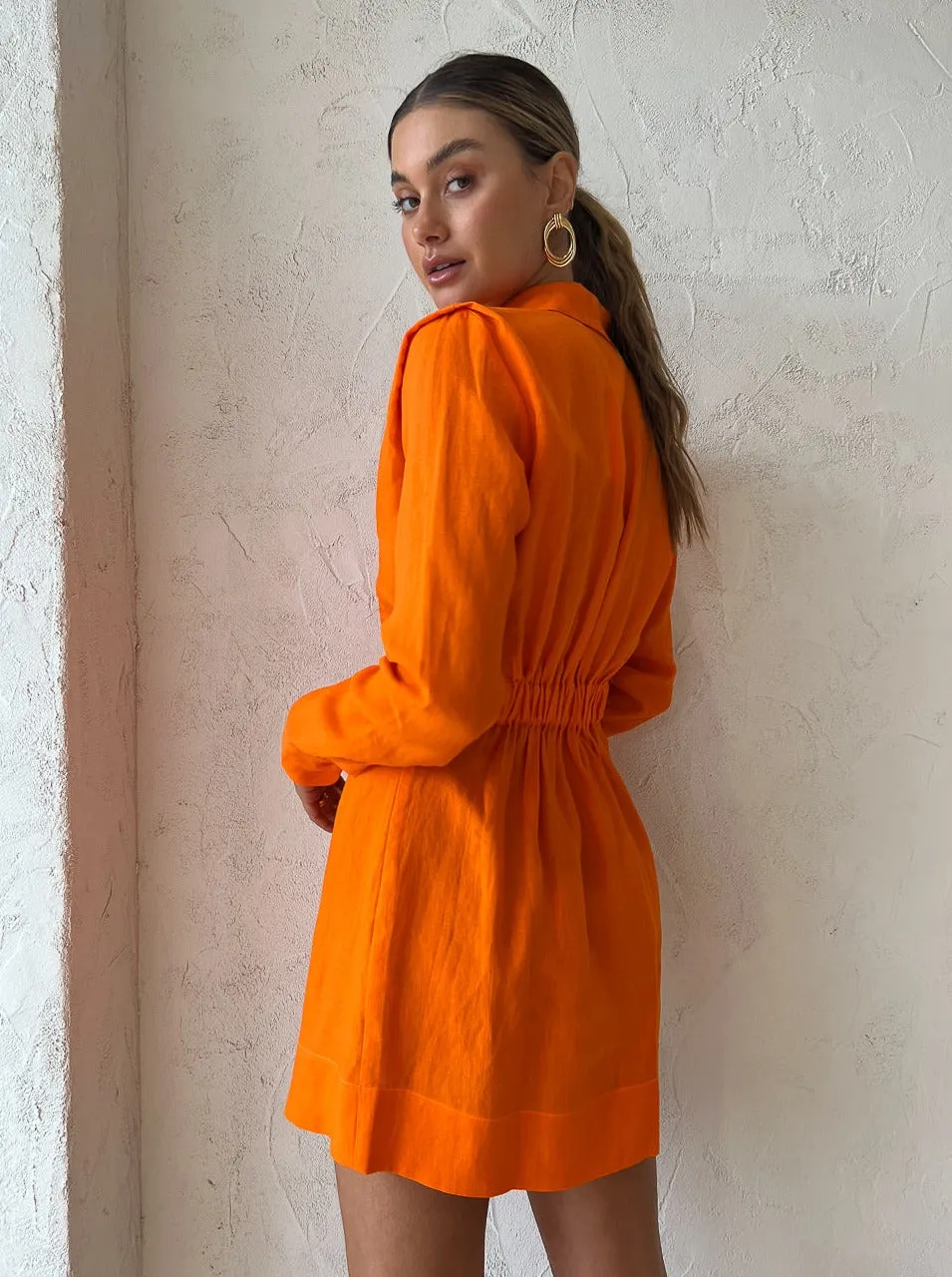 Rumer Enigma Shirt Dress in Orange