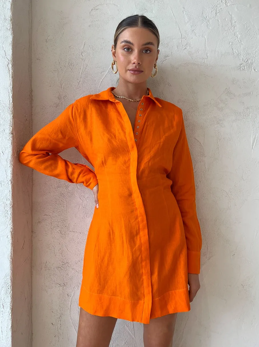 Rumer Enigma Shirt Dress in Orange